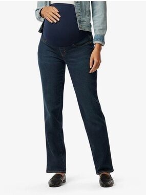 Levi Strauss Signature Gold Maternity Heritage Straight Jeans Dark Blue Size XL